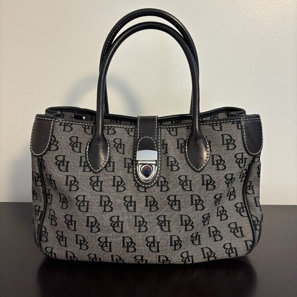 Dooney & Bourke Handbags - Dooney & Bourke Gray and Black Signature Satchel